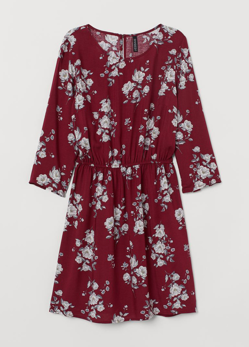 Бордова кежуал сукня H&M з квітковим принтом