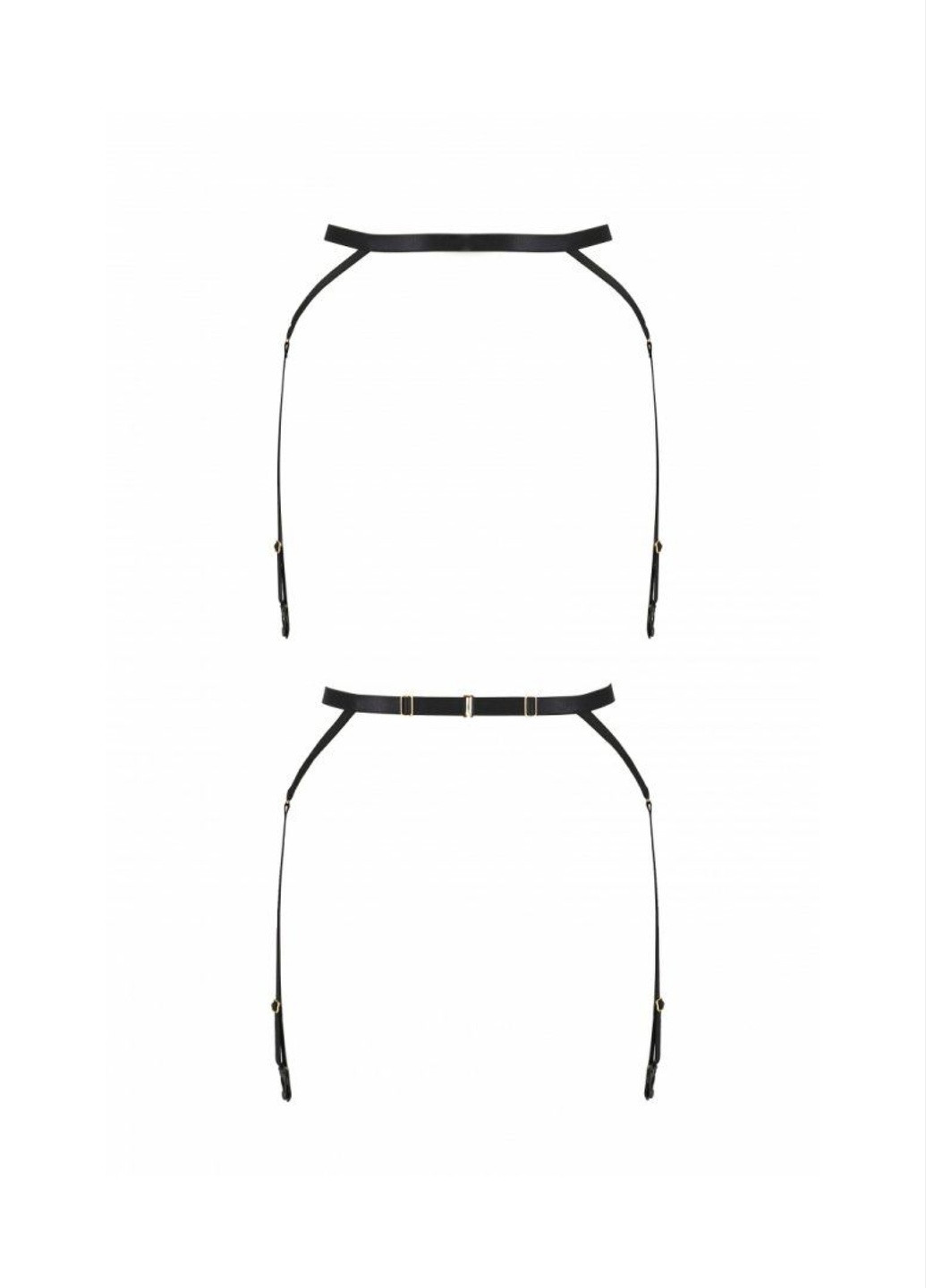 Черный демисезонный пояс-стрепы с подвязками для чулок meggy garter belt black s/m - exclusive Passion