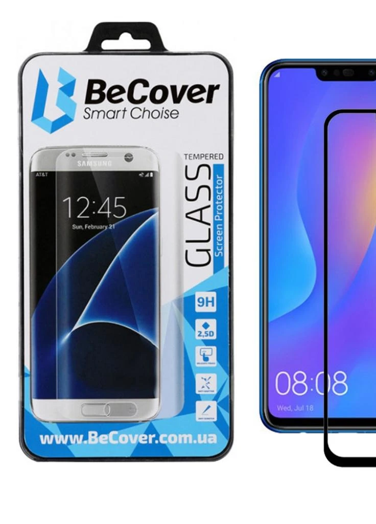Скло захисне Huawei P Smart + Black (702570) BeCover (203983836)
