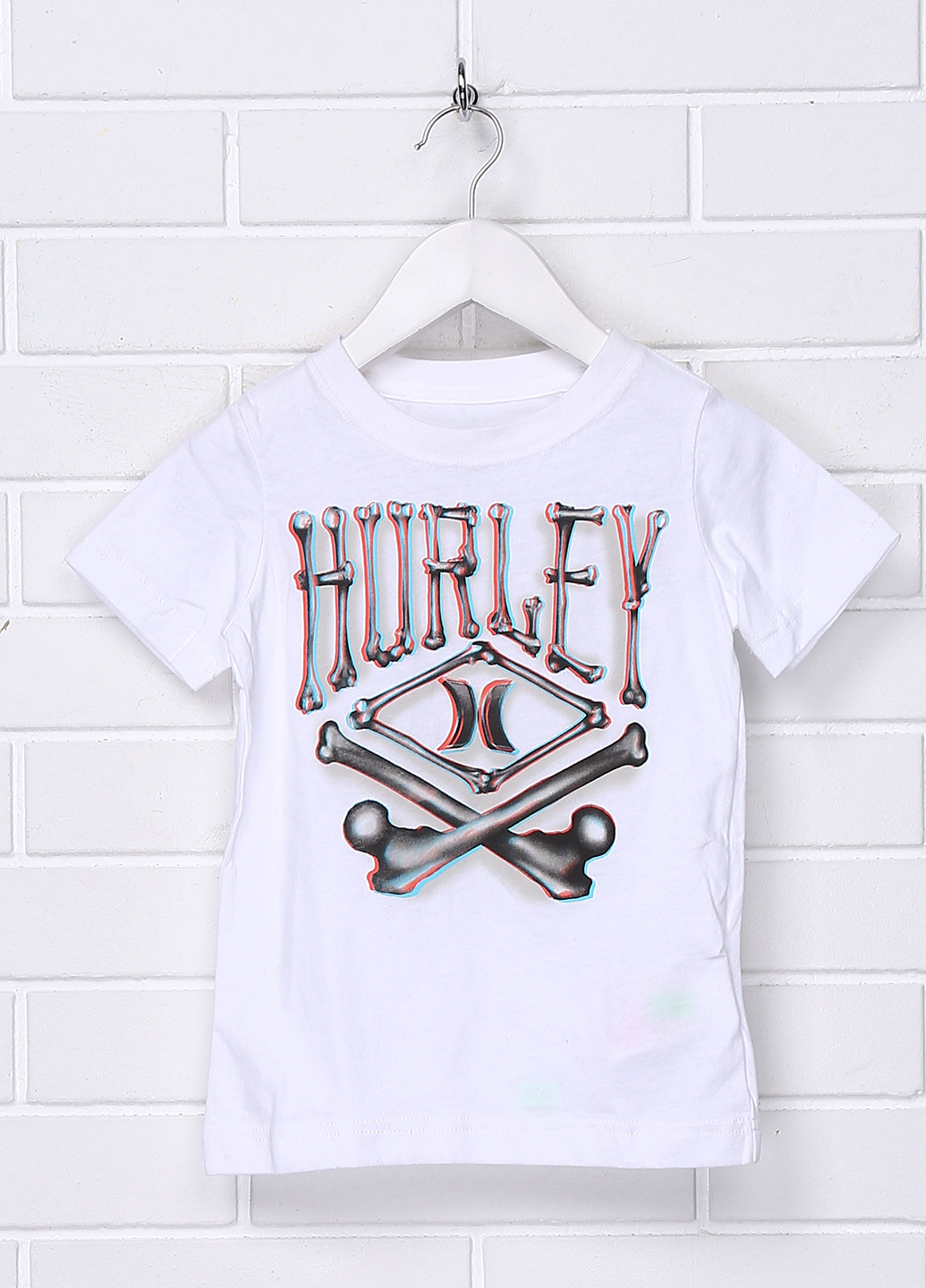Белая летняя футболка с коротким рукавом Hurley