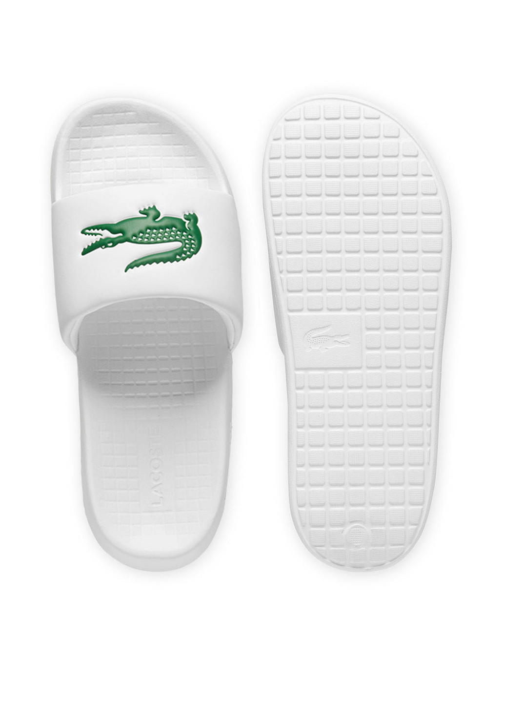 Белые спортивные шлепанцы Lacoste