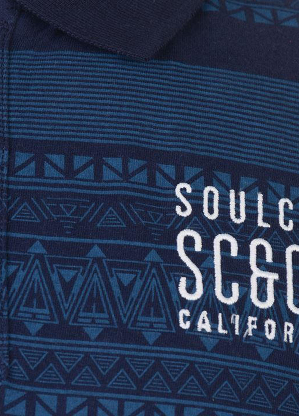Темно-синяя футболка-поло для мужчин Soulcal & Co с надписью