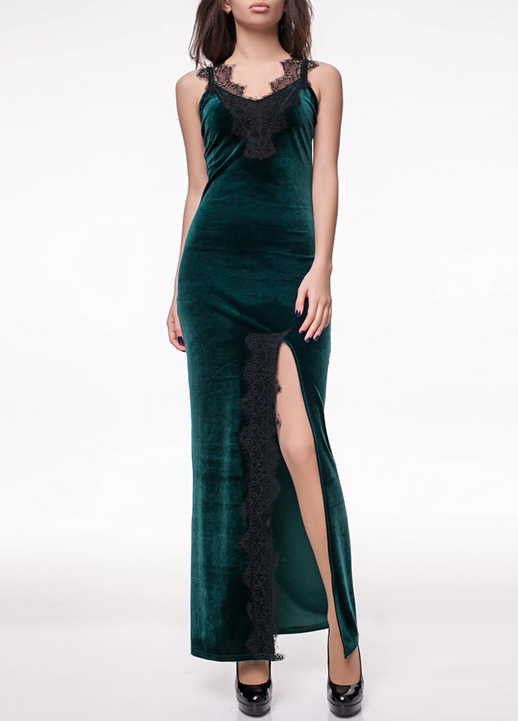 Пляшкова зелена вечірня сукня Julia Gurskaja однотонна