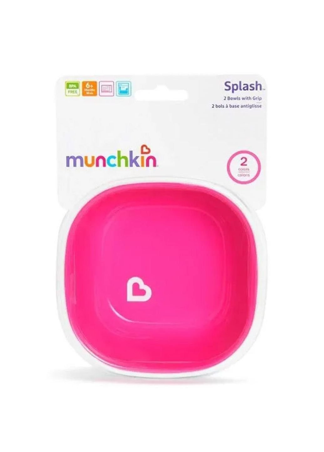 Набор детской посуды Splash Bowls тарелок 2 шт Розовая и фиолетовая Munchkin (252233725)