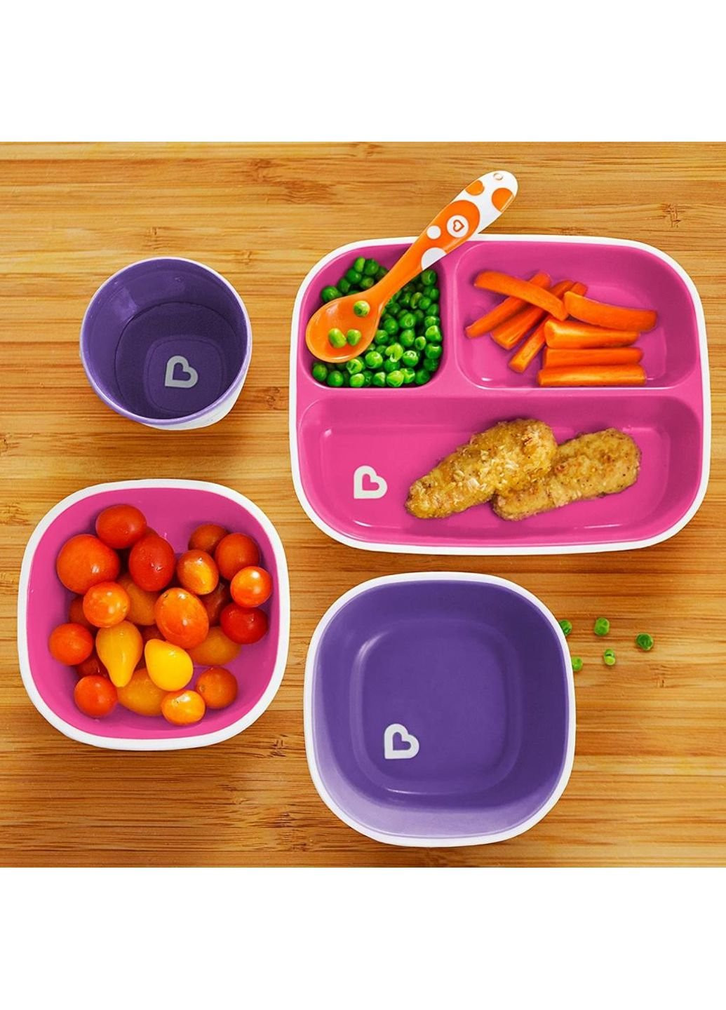 Набір дитячого посуду Splash Bowls тарілок 2 шт Рожева та фіолетова Munchkin (252233725)