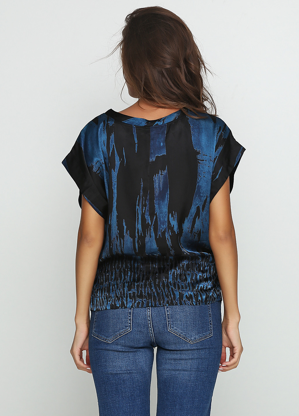 Темно-синяя летняя блуза Ecote