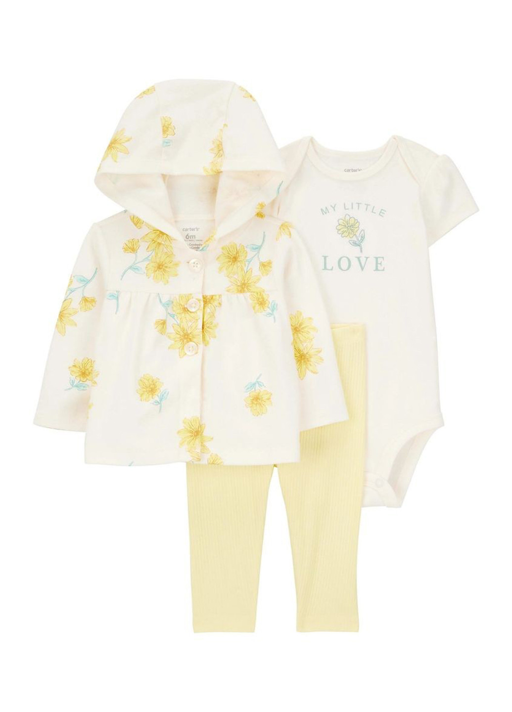 Комбинированный демисезонный комплект (толстовка, боди, брюки) Carter's