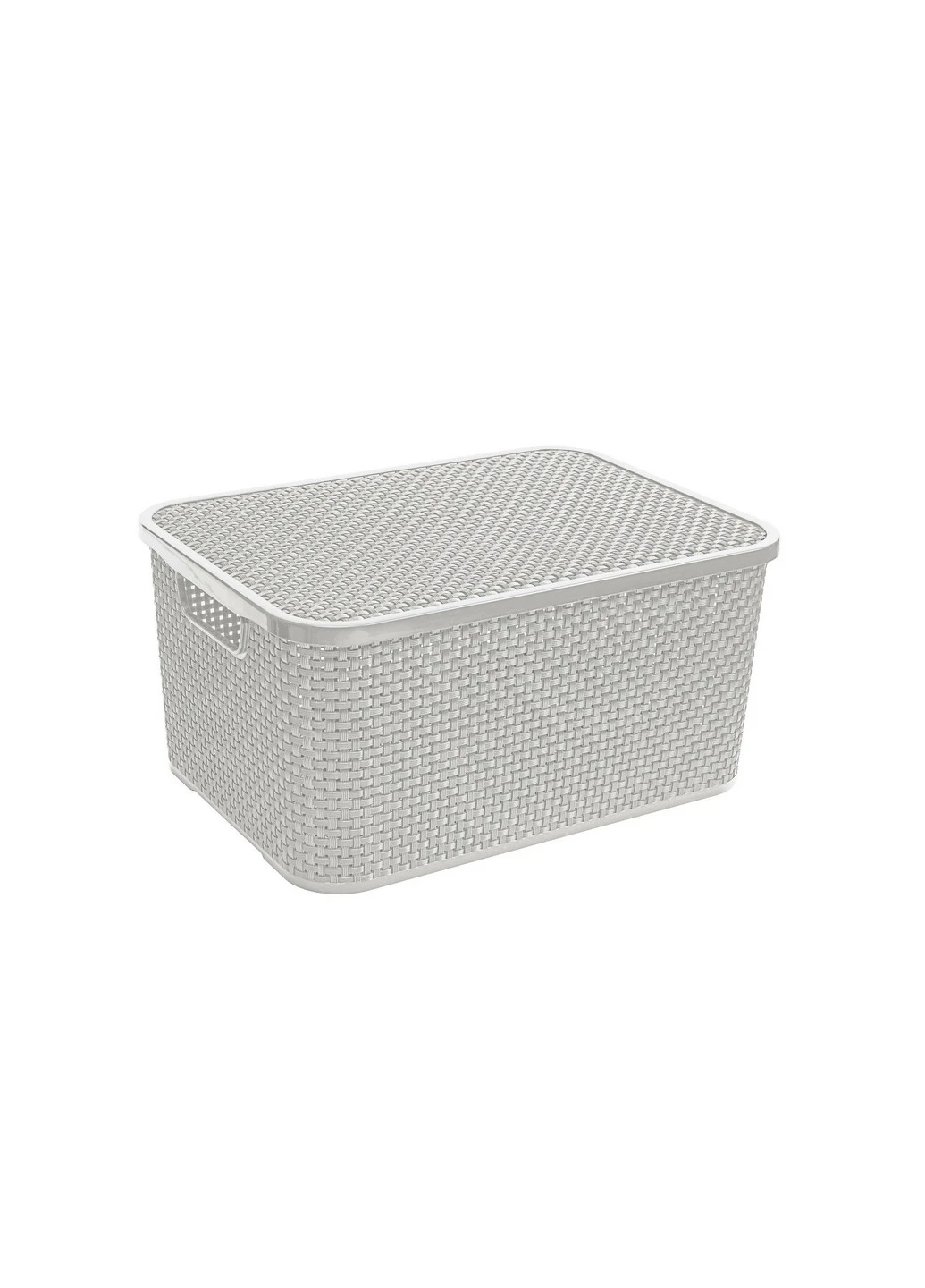 Ящик для зберігання RATTAN з кришкою 19 л сірий (BRQ1724-gray) Branq (217310069)