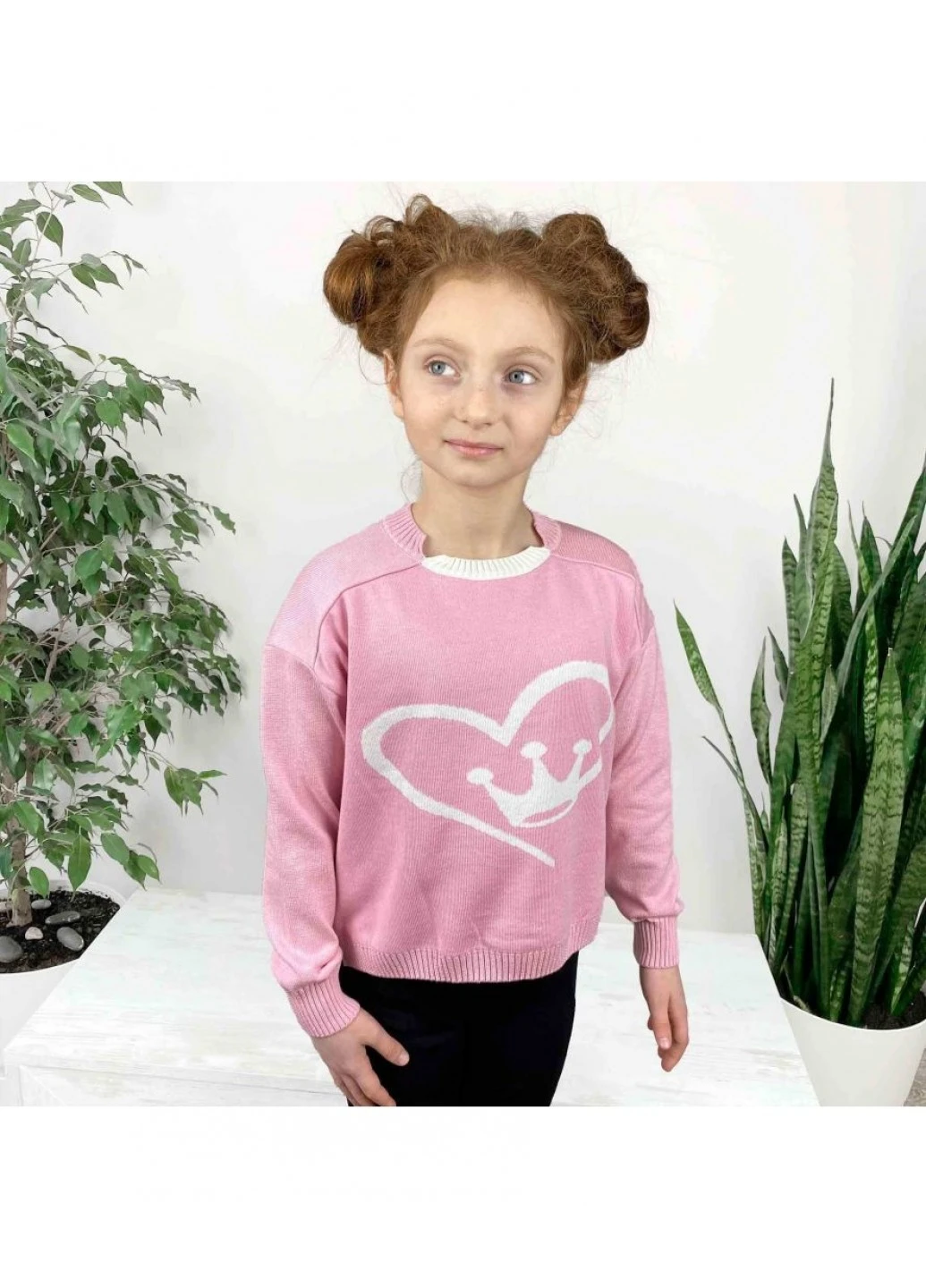 Рожевий демісезонний джемпер для дівчинки queen Art Knit 016308