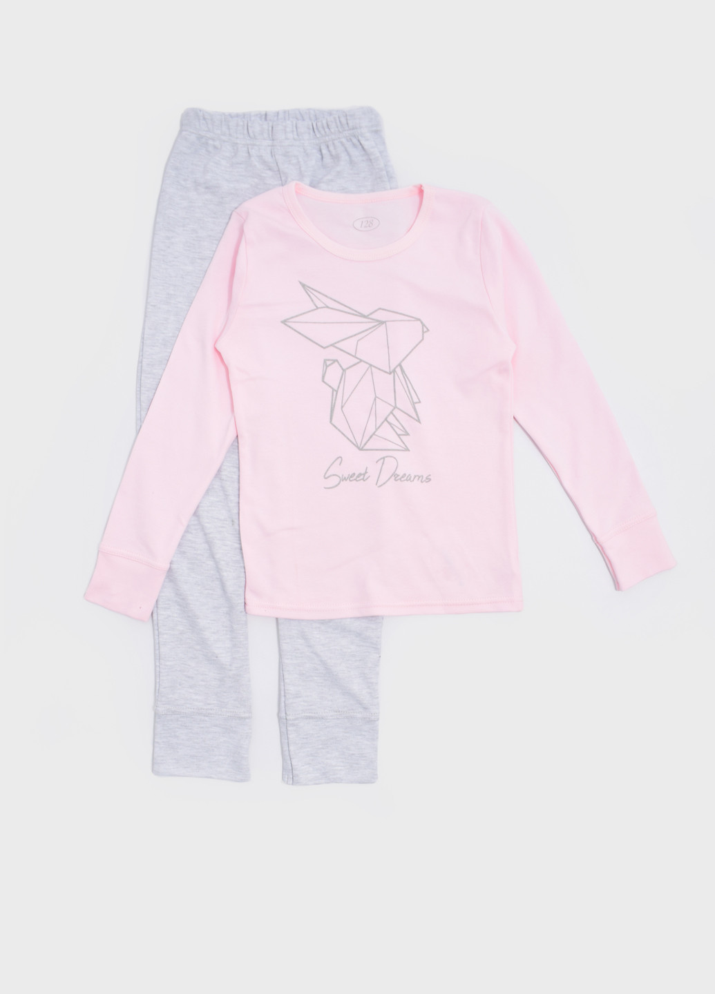 Розовая всесезон пижама (лонгслив, брюки) Фламинго