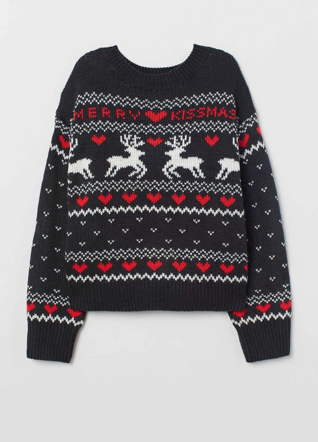 Черный зимний джемпер H&M