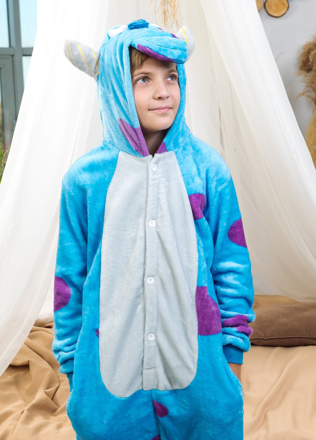 Синяя всесезон детская пижама кигуруми корпорация монстров DobraMAMA