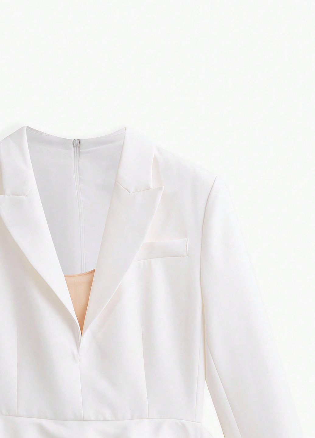 Белое кэжуал платье платье-жакет SHEIN однотонное