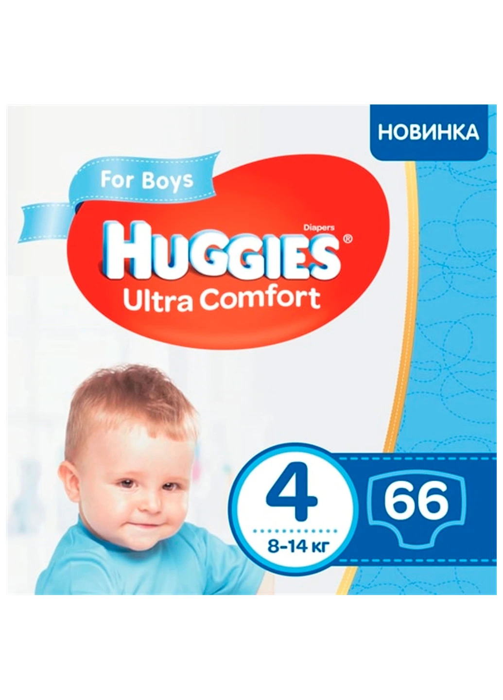 Подгузники Ultra Comfort для мальчиков 4 (8-14 кг) 66 шт Huggies (248898449)