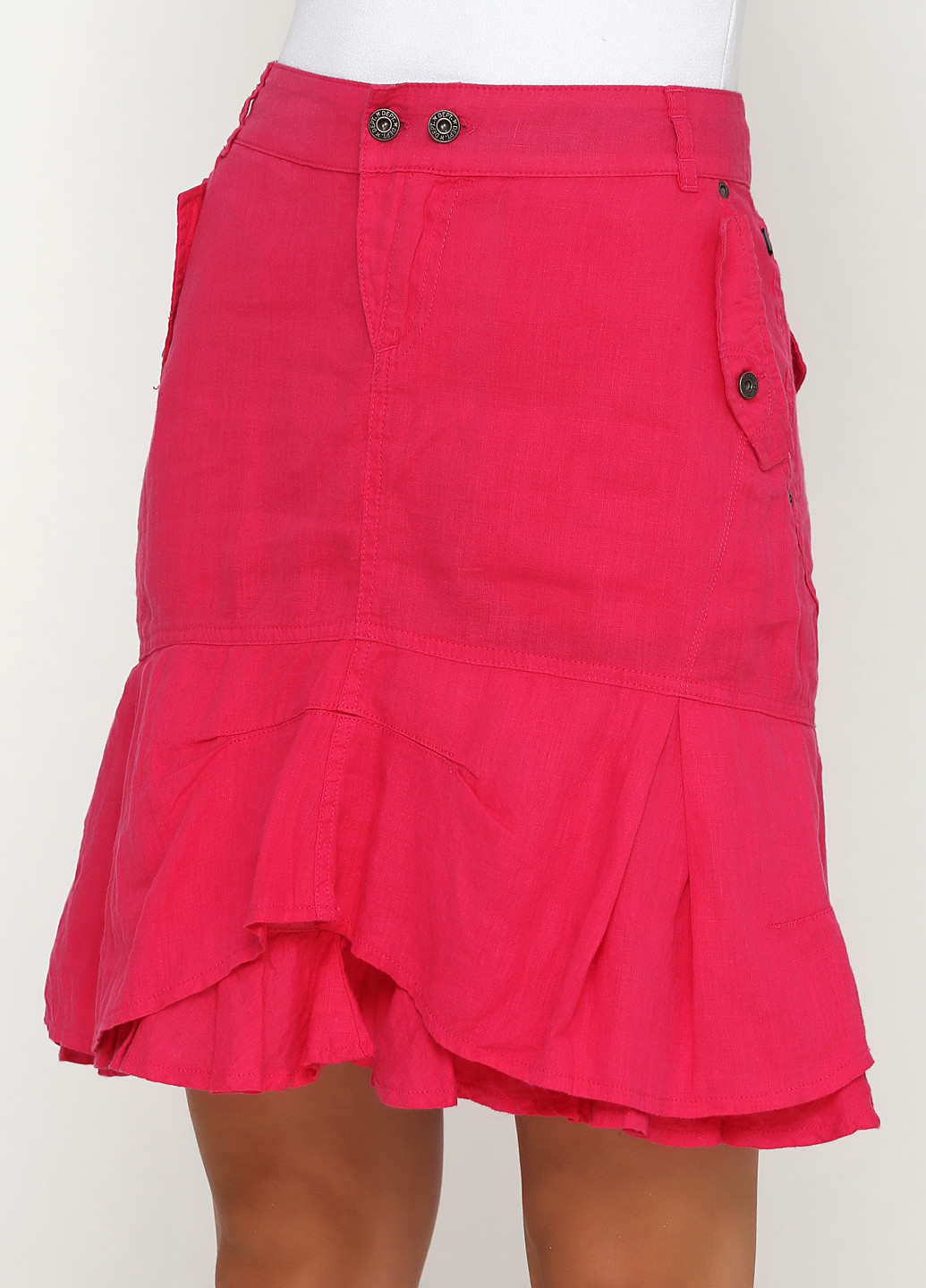 Розовая кэжуал однотонная юбка Dept а-силуэта (трапеция)