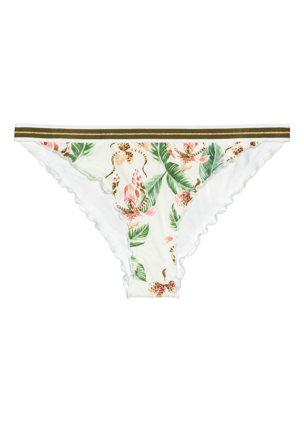 Молочные купальные трусики-плавки с цветочным принтом H&M