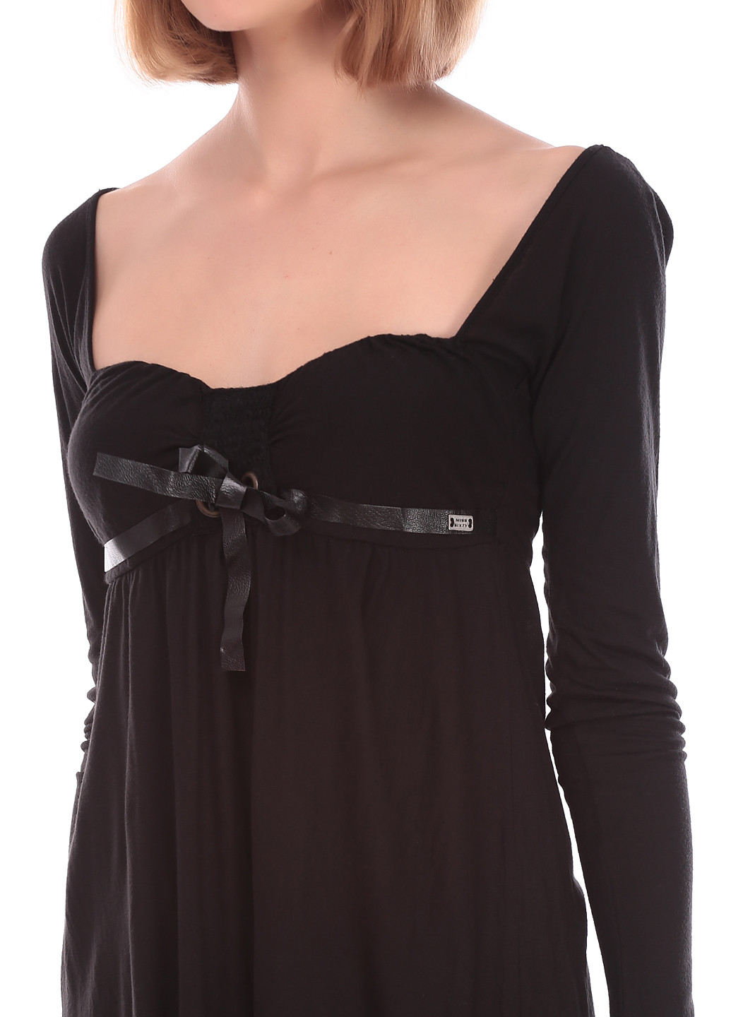 Черное кэжуал платье с длинным рукавом Miss Sixty