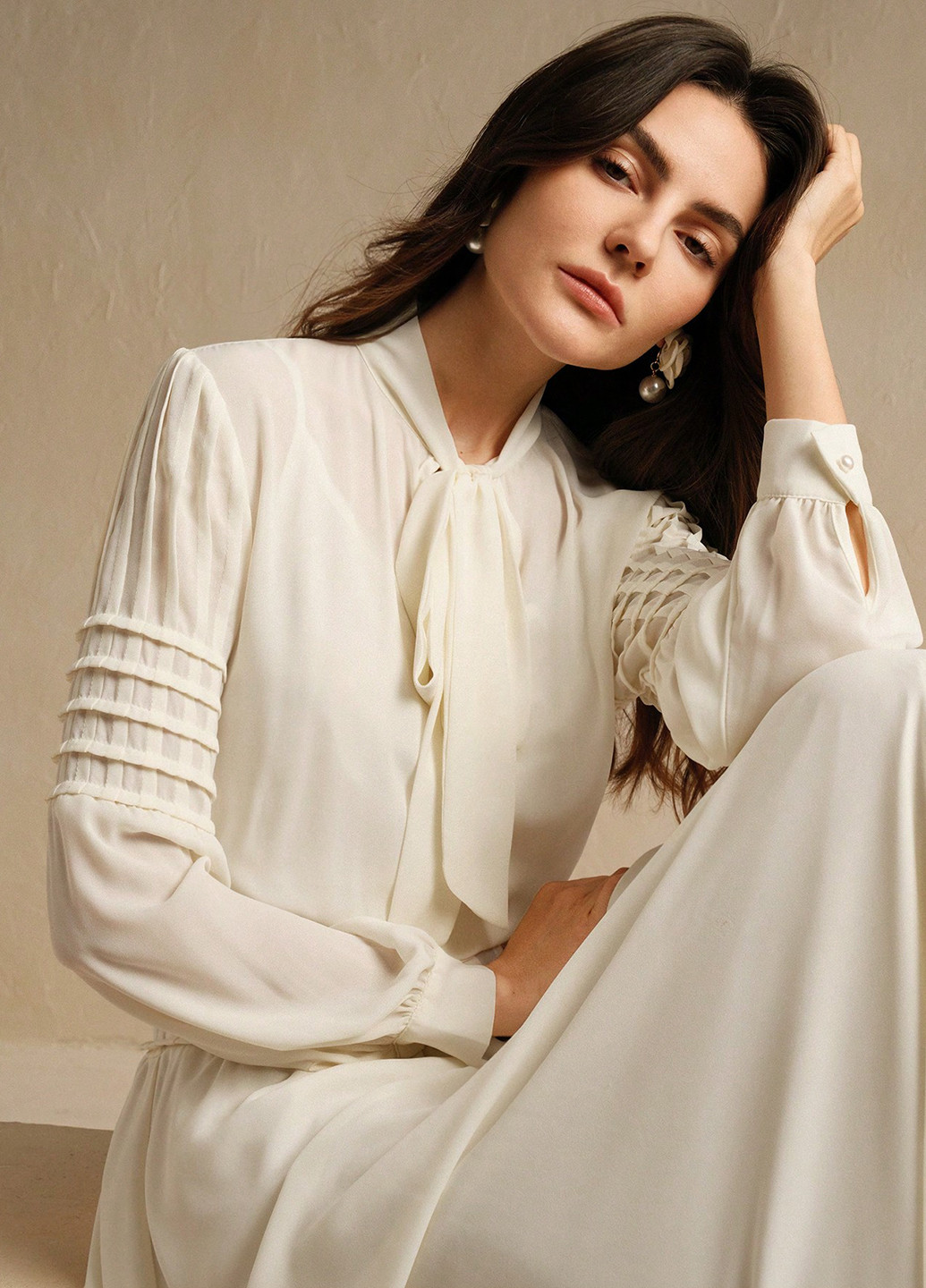 Белое кэжуал платье клеш SHEIN однотонное