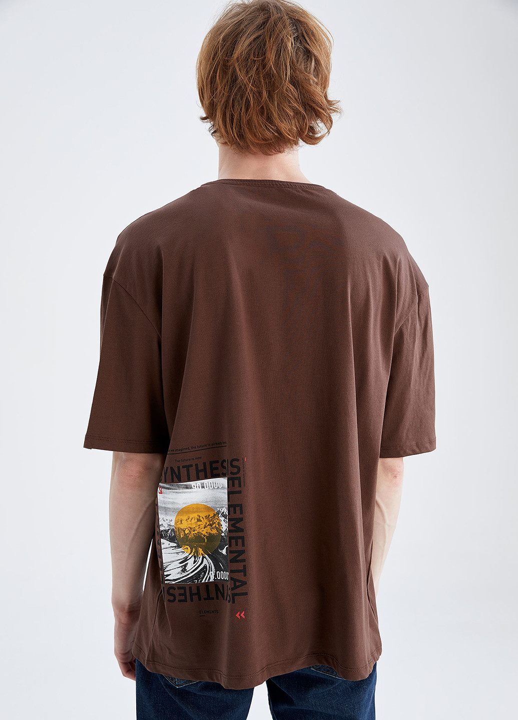 Темно-коричневая летняя футболка DeFacto