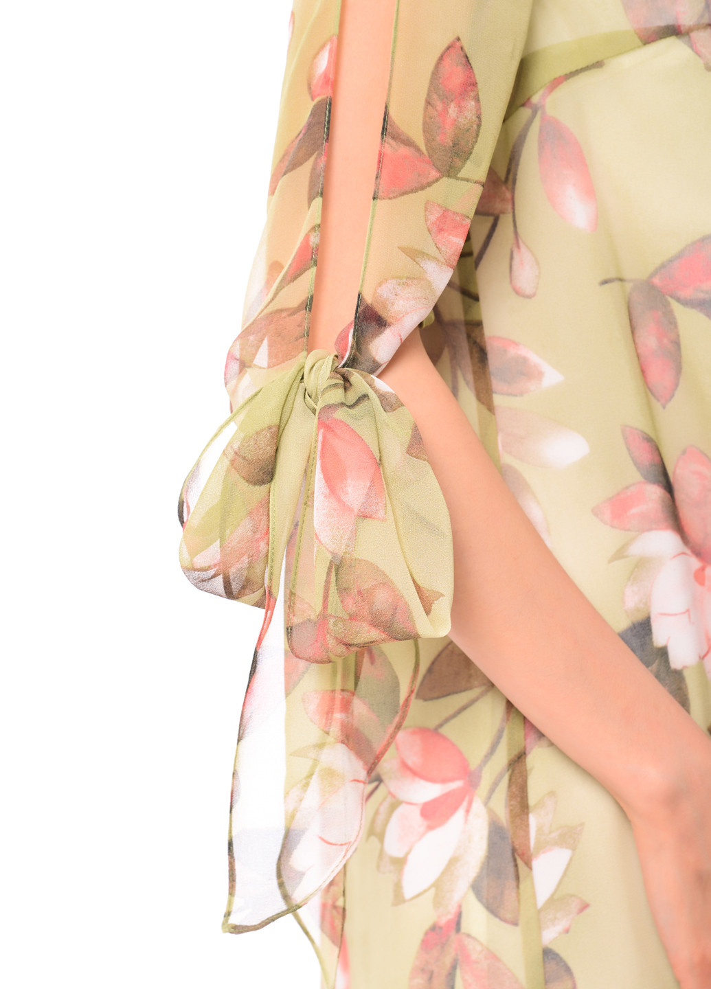 Оливковое коктейльное платье миди Iren Klairie с цветочным принтом