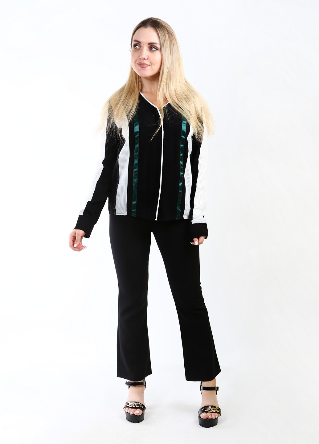 Комбинированная блуза No Brand