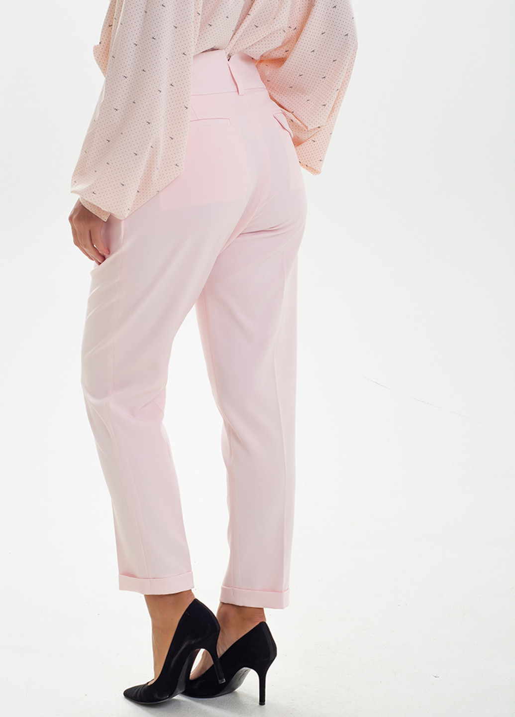 Розовые классические летние прямые брюки Sellin