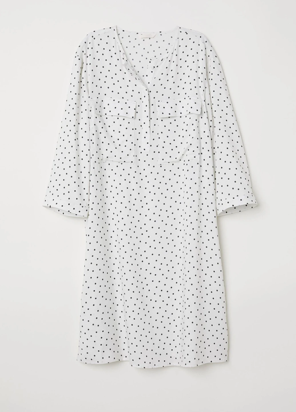 Белое кэжуал платье H&M в горошек