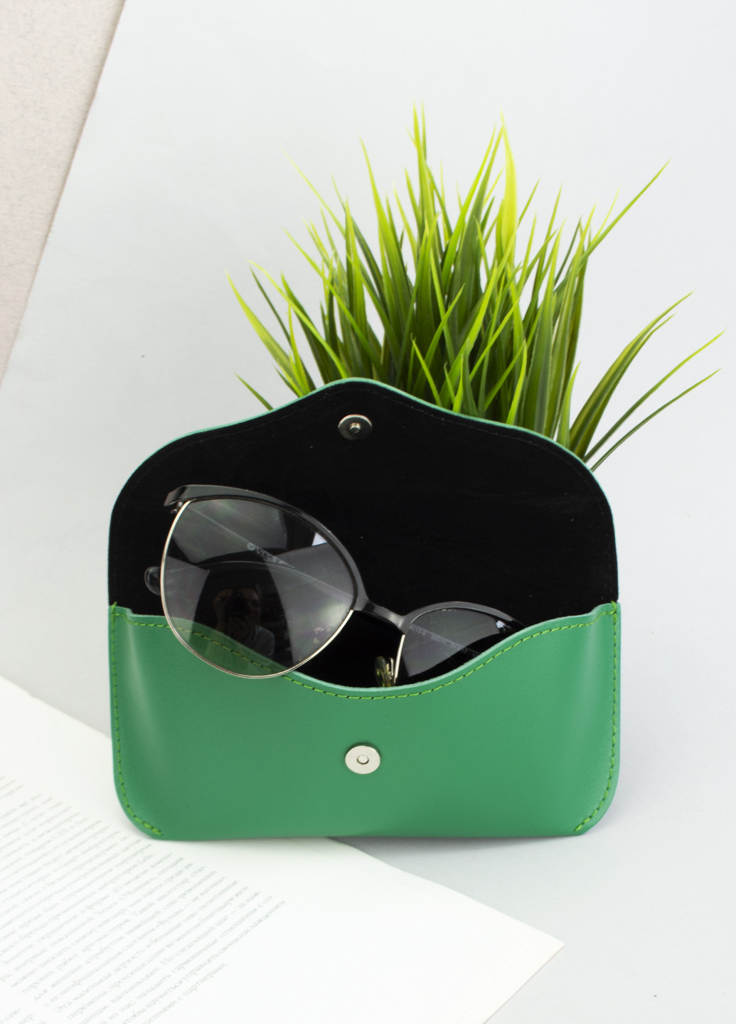 Футляр для окулярів шкіряний HC0085 (зелений) HandyCover (253737423)
