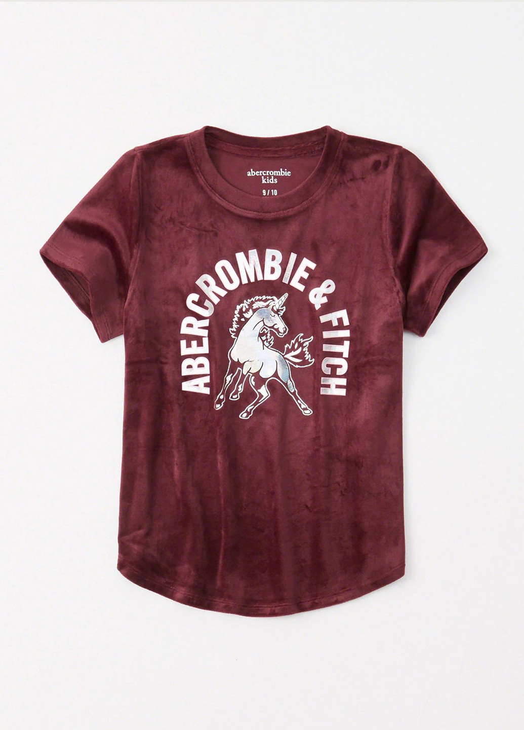 Бордовая демисезонная футболка с коротким рукавом Abercrombie & Fitch