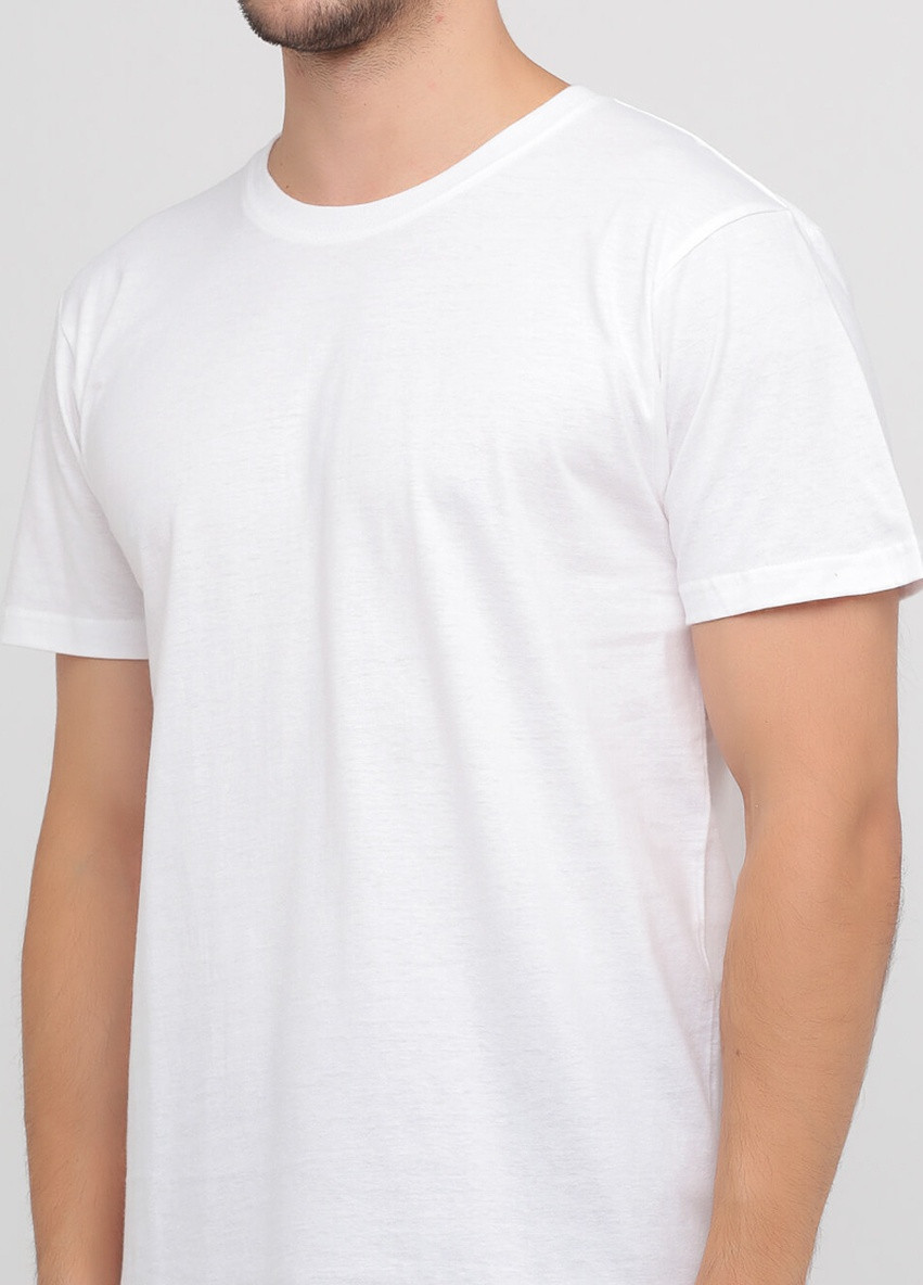 Біла футболка чоловіча безшовна з круглим коміром щільна Stedman