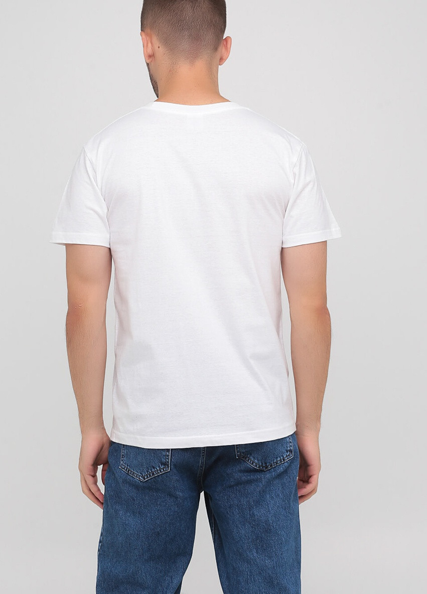 Біла футболка чоловіча безшовна з круглим коміром щільна Stedman