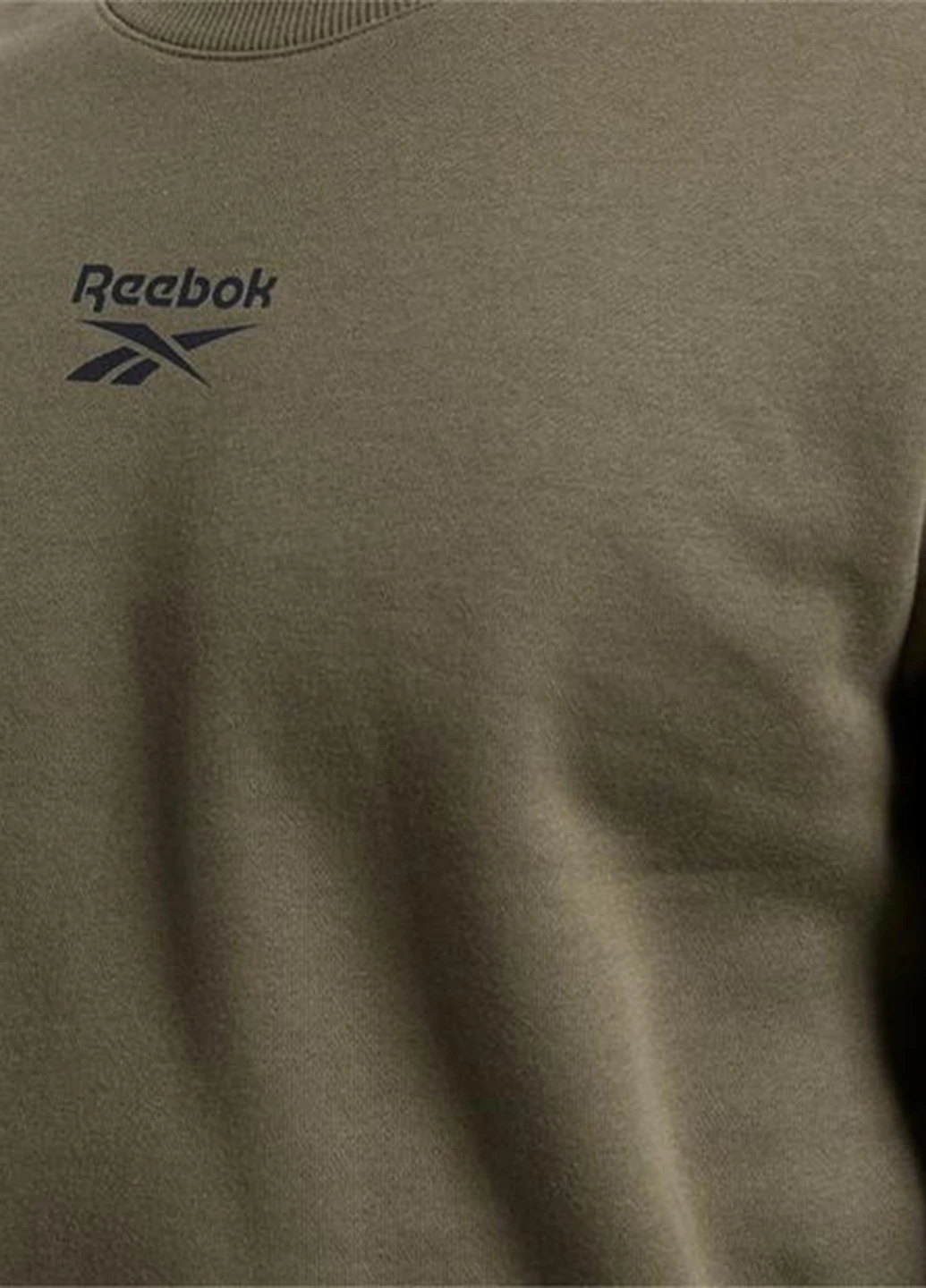 Хаки свитшот Reebok однотонный вышивка (253672384)