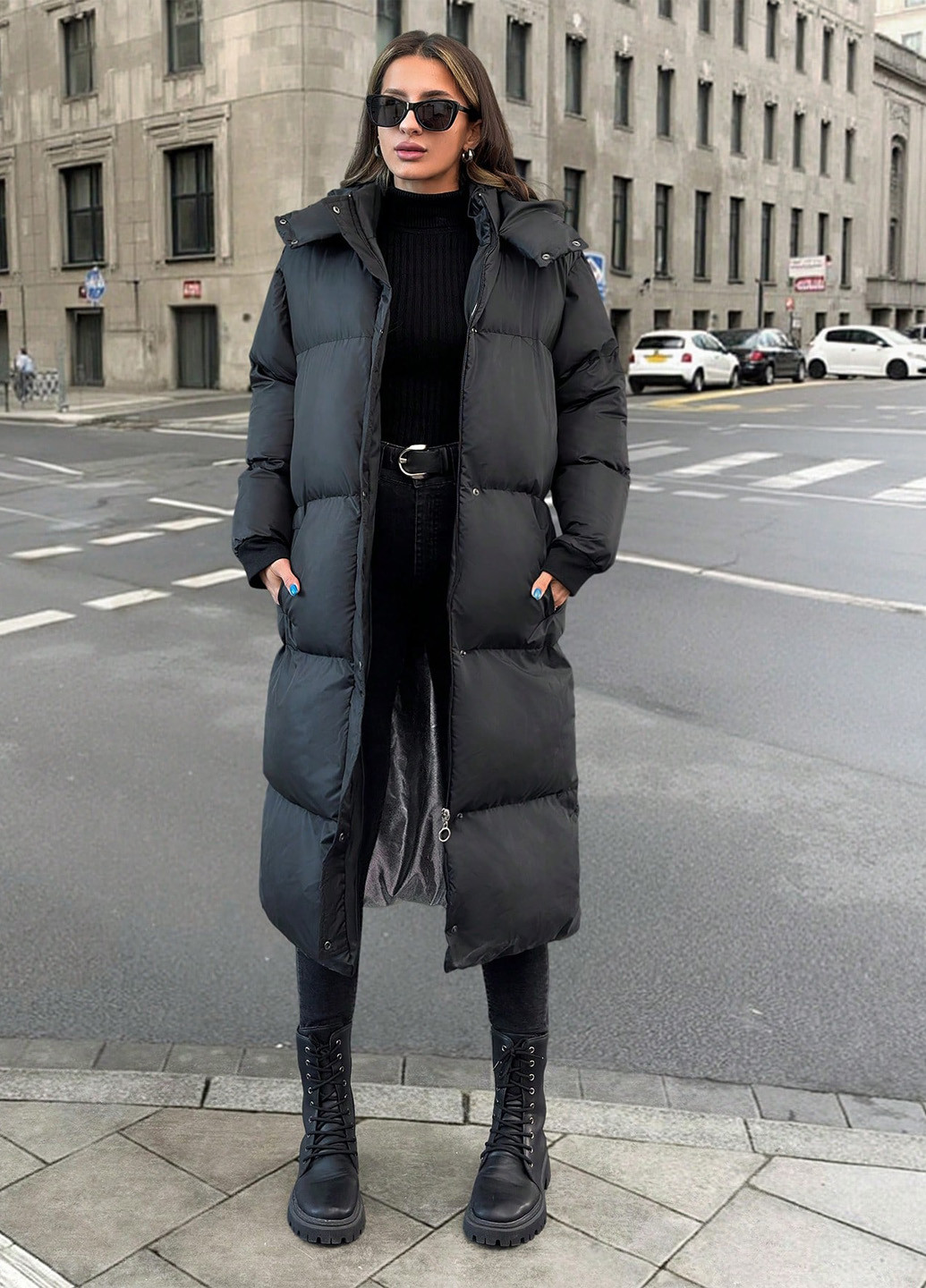 Черная зимняя куртка SHEIN