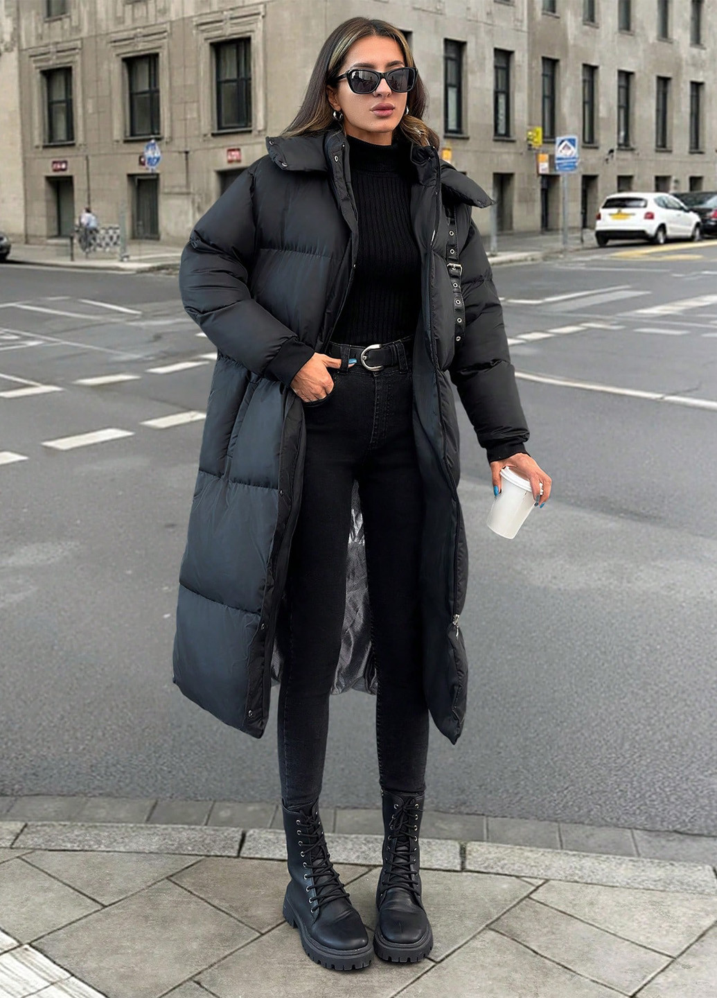 Черная зимняя куртка SHEIN