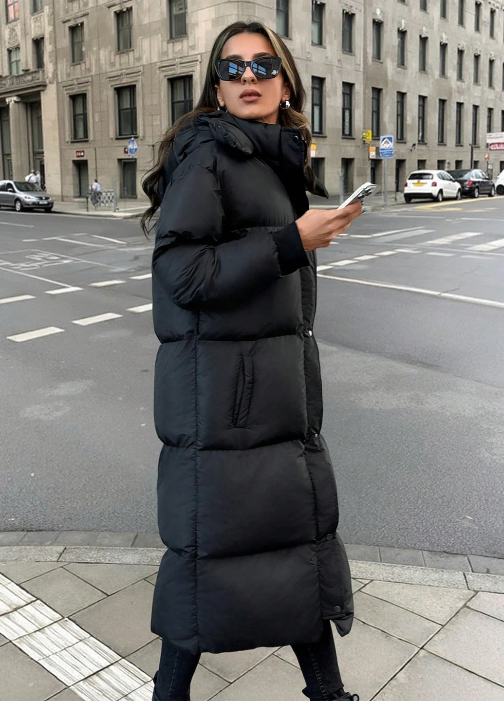 Черная зимняя куртка SHEIN