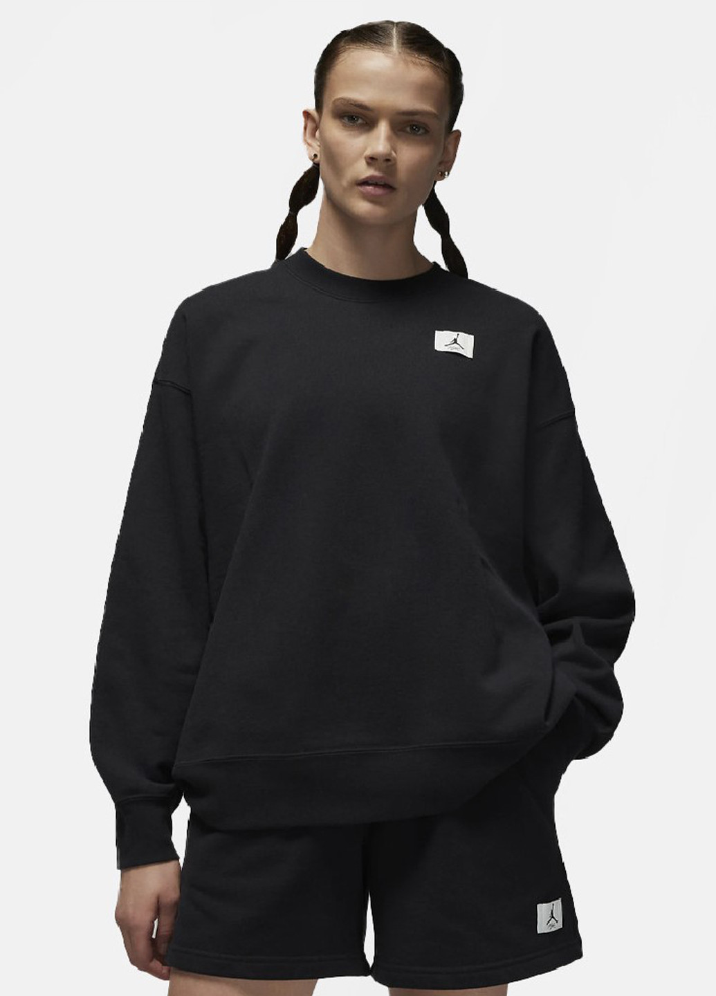 Чорний світшот dq4599-010 Jordan однотонний нашивки (314516916)