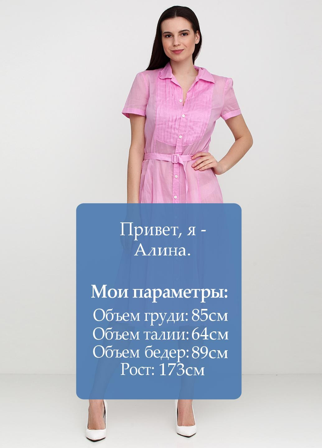 Розовое кэжуал платье Ralph Lauren однотонное