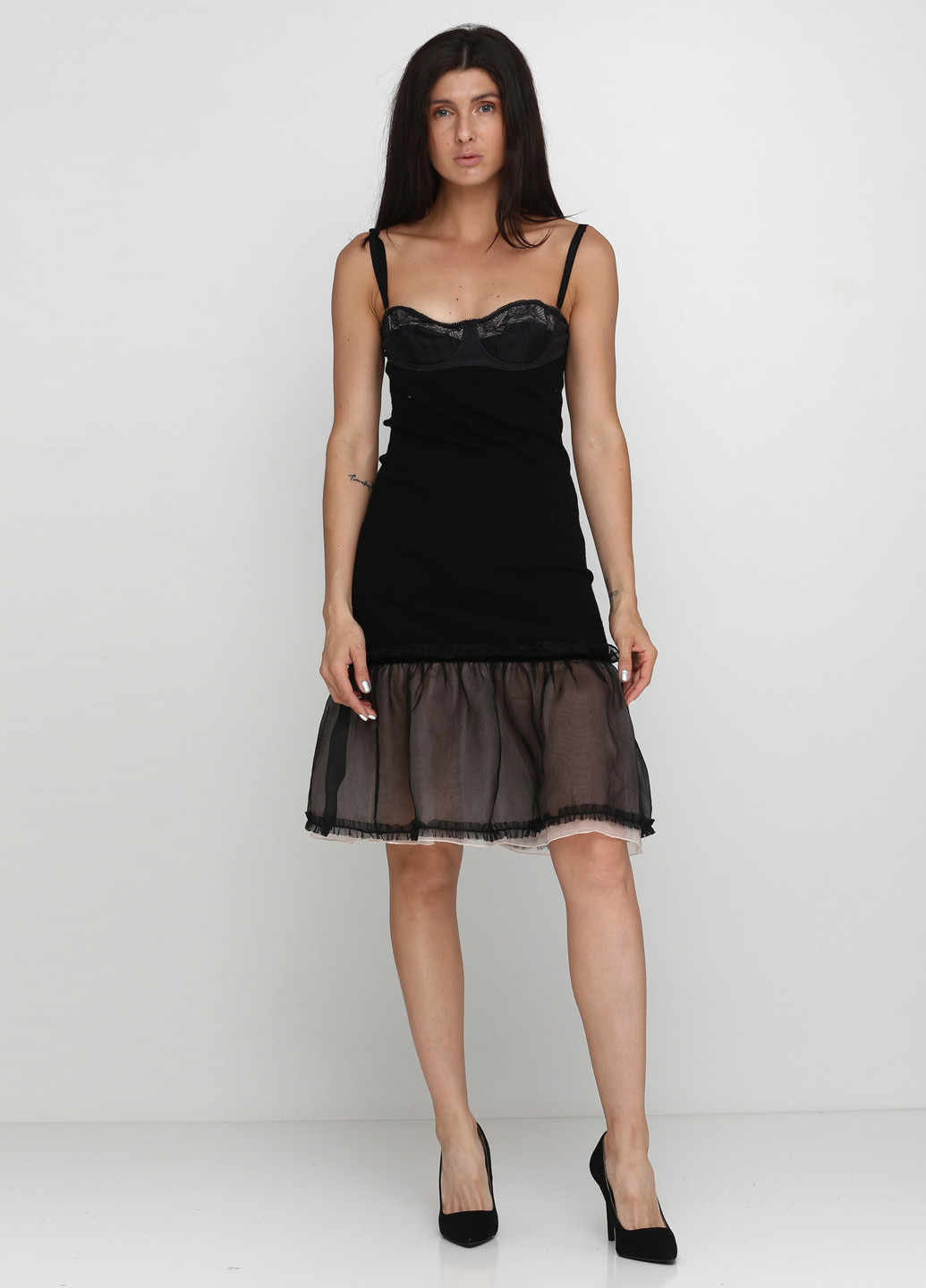 Черное кэжуал платье Dolce & Gabbana однотонное