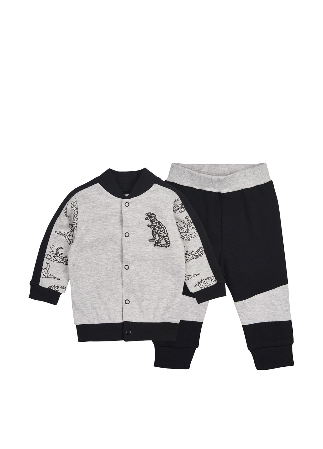 Серый демисезонный костюм (толстовка, брюки) брючный Ляля