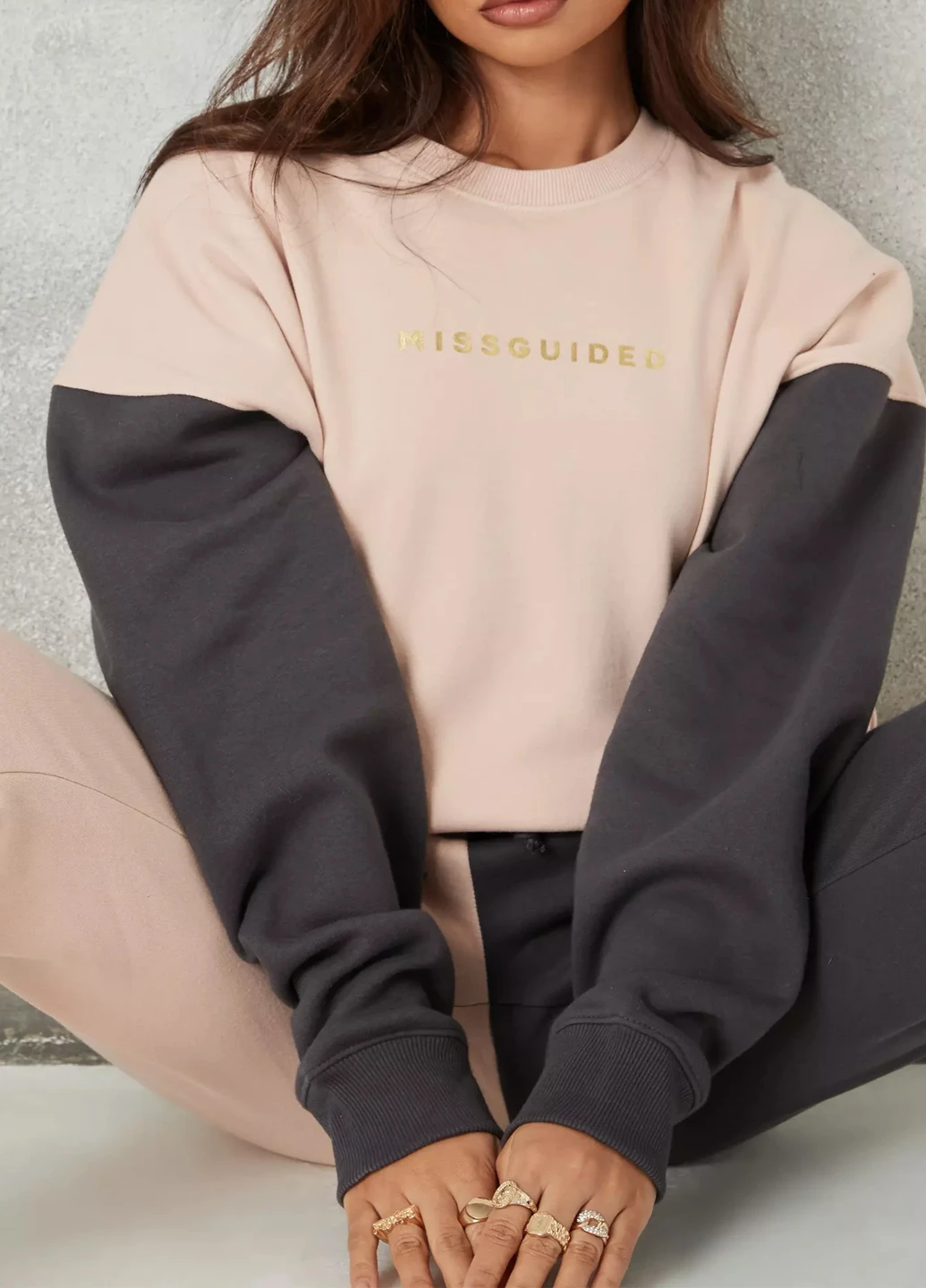 Комбінований світшот Missguided однотонний (219719483)