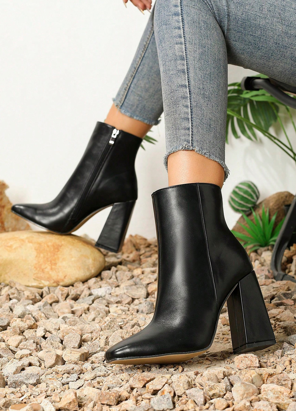 Осенние ботинки SHEIN без декора из искусственной кожи