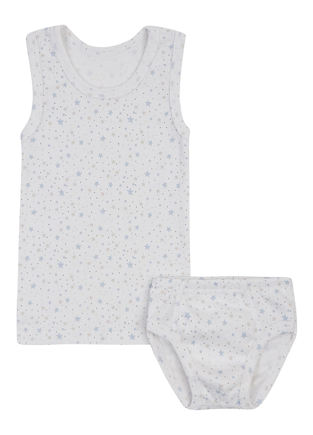 Белый демисезонный комплект (майка, трусы) Фламинго