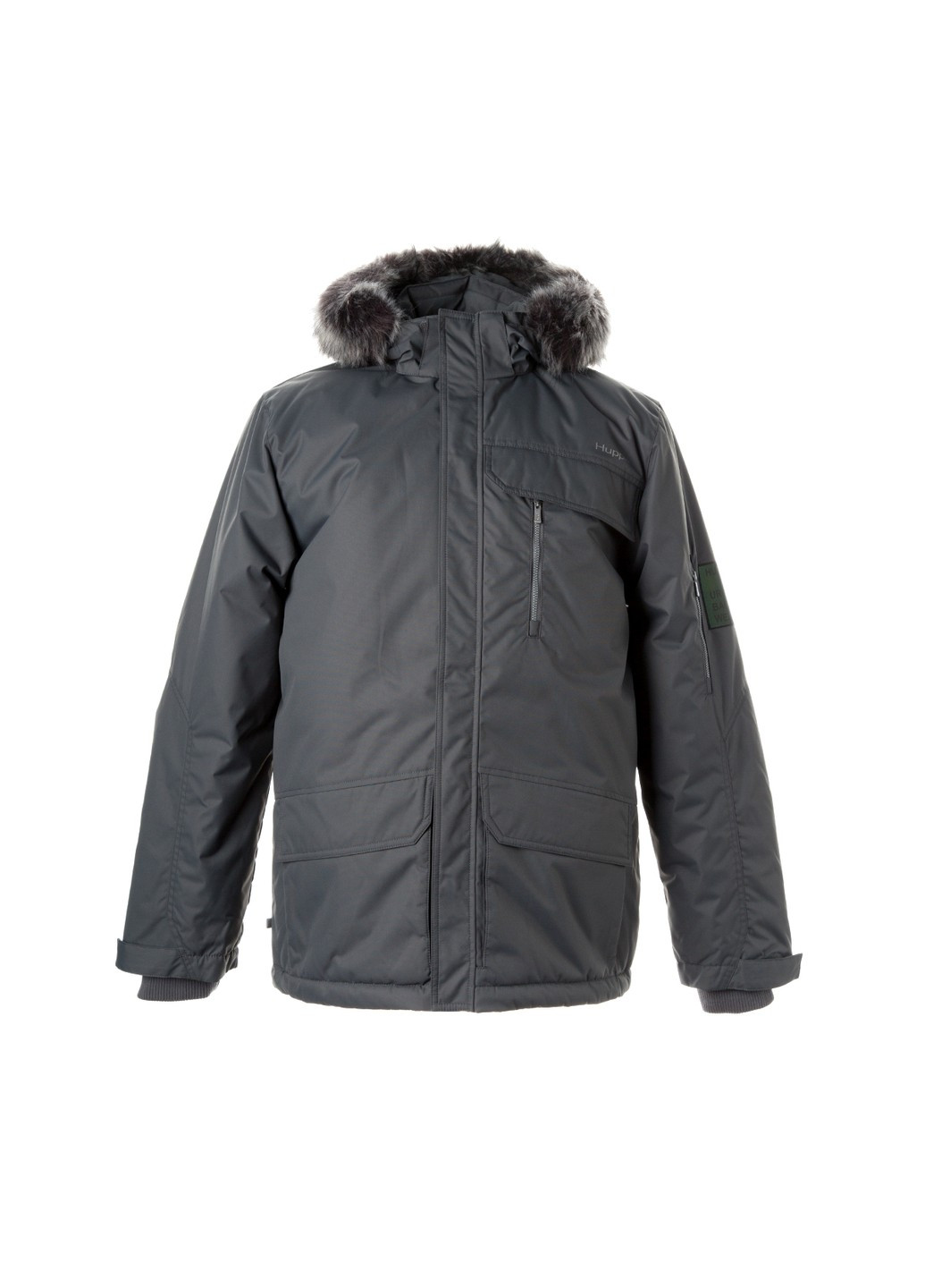 Серая зимняя куртка зимняя marten 2 Huppa