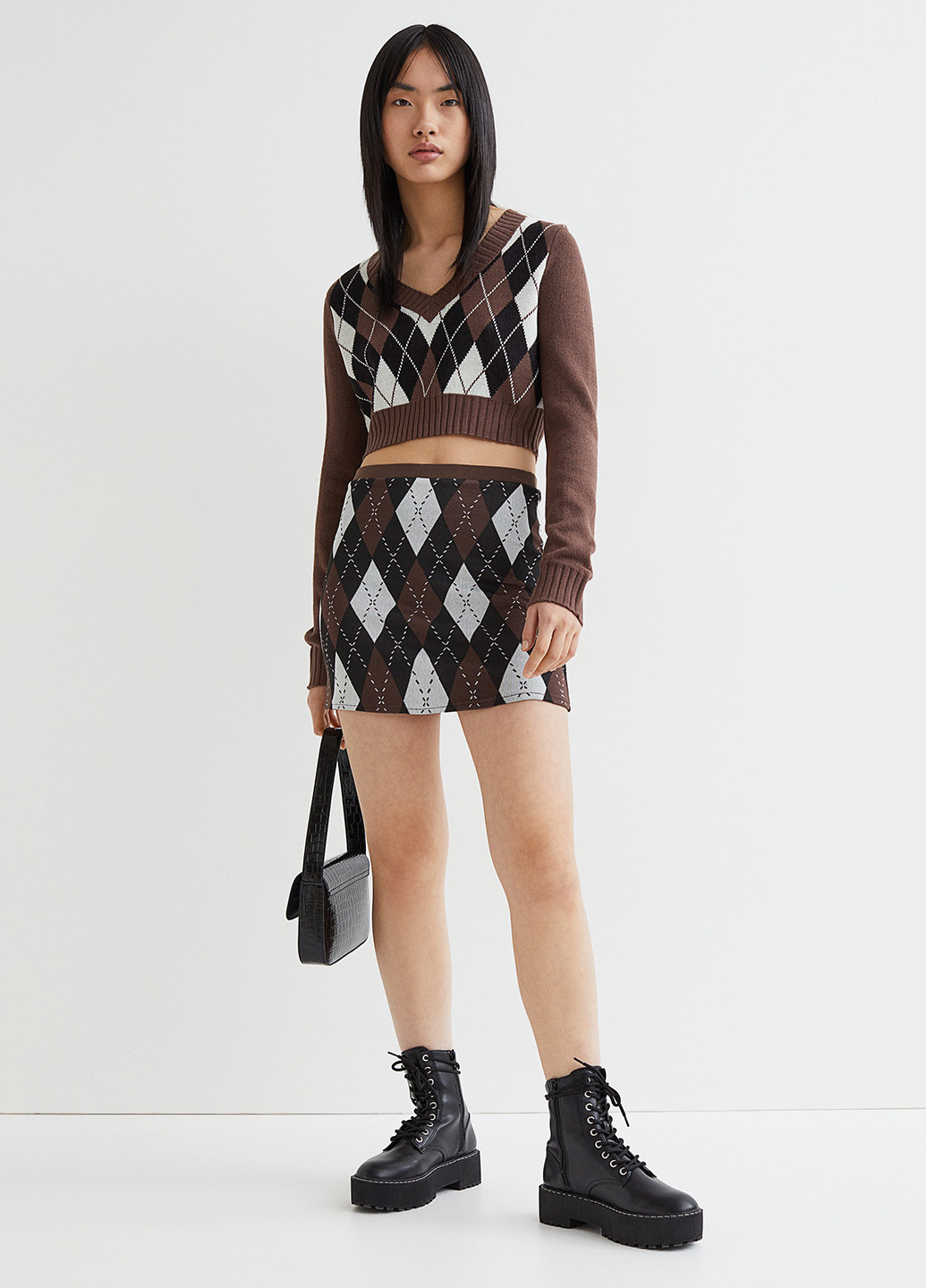 Разноцветная кэжуал с геометрическим узором юбка H&M