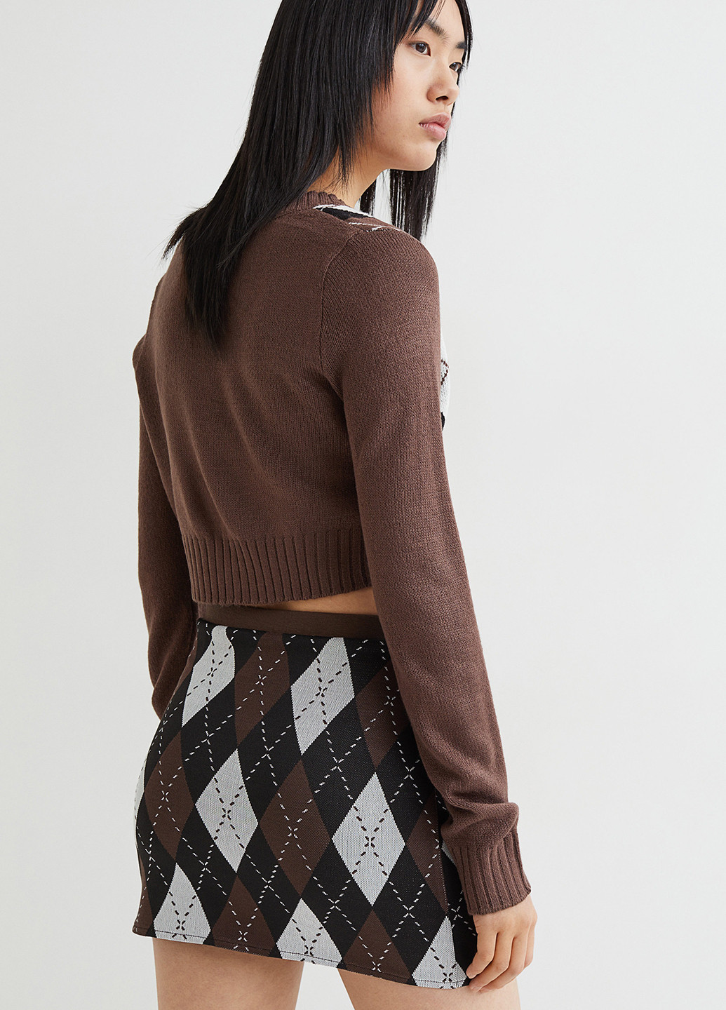 Разноцветная кэжуал с геометрическим узором юбка H&M