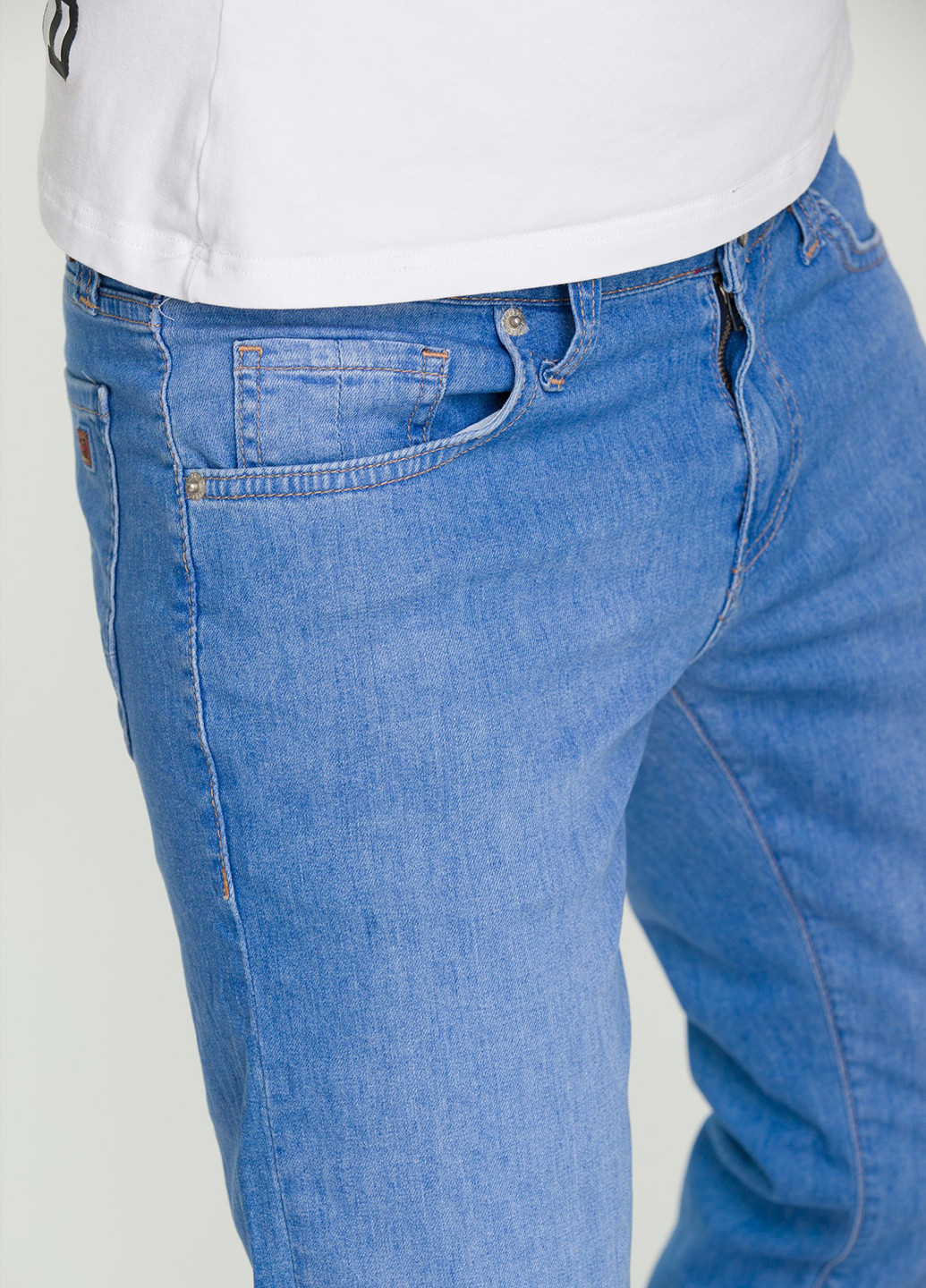 Голубые демисезонные прямые джинсы Trend Collection