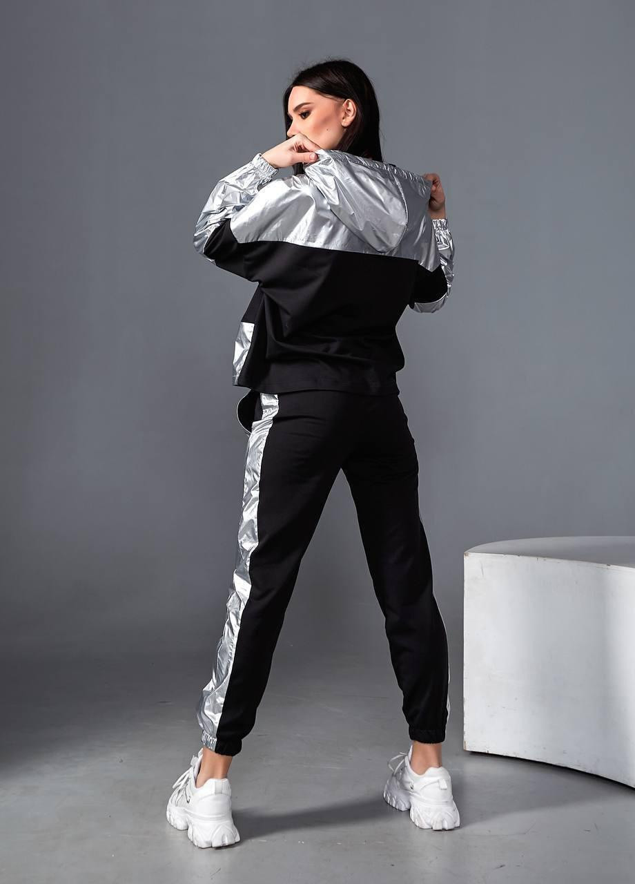 Женский прогулочный костюм кофта и штаны черного цвета размер норма р.42/44 358006 New Trend (256038136)