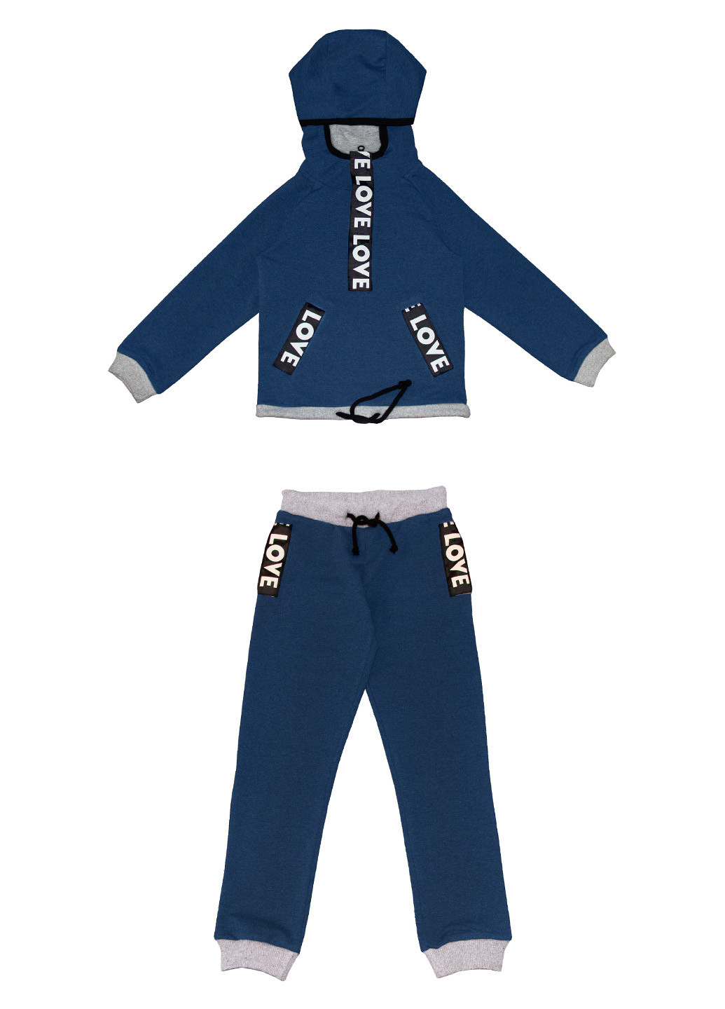 Темно-синий демисезонный костюм (худи, брюки) брючный Kids Couture