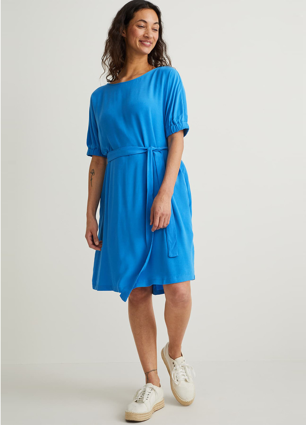 Світло-синя кежуал сукня C&A однотонна