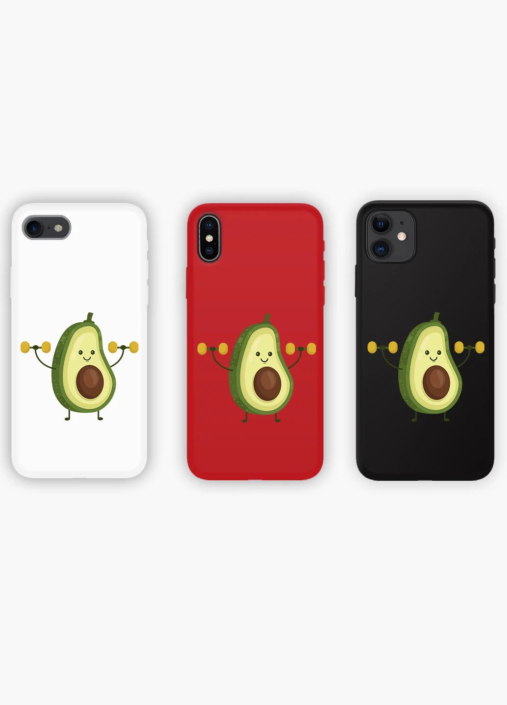 Чехол силиконовый Apple Iphone 11 Авокадо Фитнес (Avocado Fitness) Белый (9230-1394) MobiPrint (219517568)